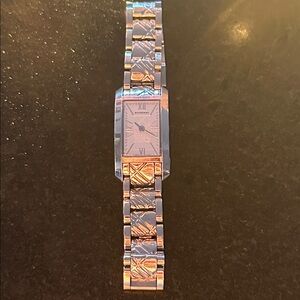 Burberry Silver-Tone Plaid Link Women's Watch